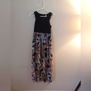 Black and floral maxi dress